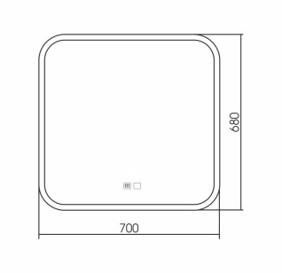 Зеркало Stiv neo 70x3x68 Silver mirrors LED-00002423