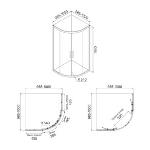 Душевое ограждение Zodiac 100x195x Iddis ZOD6CR0i23