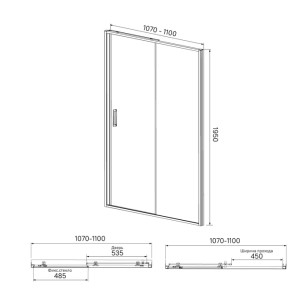 Душевая дверь Zodiac 110x6x195 Iddis ZOD6CS1i69