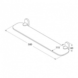 Полка стеклянная Mirro Plus хром 50x11.5x6 Iddis MRPSBG0i44