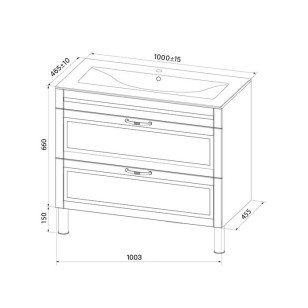 Тумба с раковиной Oxford 100x46.5x66 Iddis OXF10W1i95K