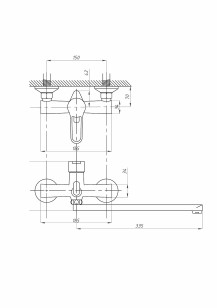 Смеситель для ванны и душа хром Fauzt FZs-240-B100