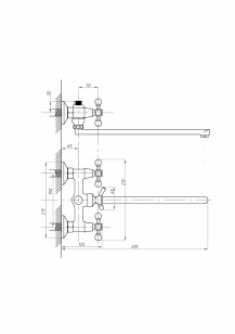 Смеситель для ванны и душа хром Fauzt FZs-421-54