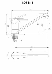 Смеситель для кухни хром Fauzt FZs-805-131