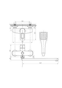 Смеситель для ванны и душа белый Fauzt FZs-W24