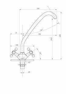 Смеситель для кухни СТАНДАРТ-Б хром ПСМ-Профсан PSM-120-89