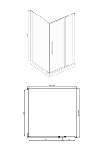 Душевой уголок BLACKLINE 900x900 Bravat BS090.3113A