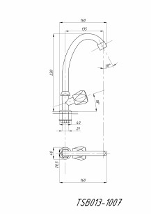 Кран хром 4x16x23 Tsarsberg TSB-013-1012