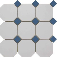 Мозаика Crayon Octagone TC White Cobalt Blue Mat