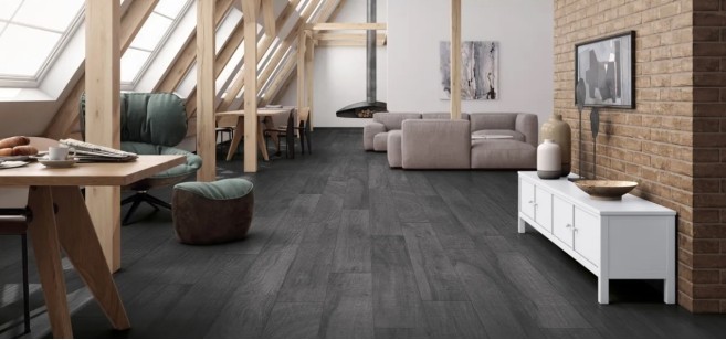 Керамогранит Ibero Ceramicas Artwood Black Mate 20x120