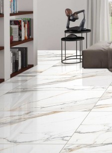 Керамогранит Global Tile Statuario Elite Белый 60x120 GT120604103MGR