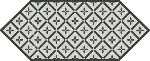 Декор Kerama Marazzi Келуш 5 черно-белый глянцевый 14x34 HGD/A484/35006