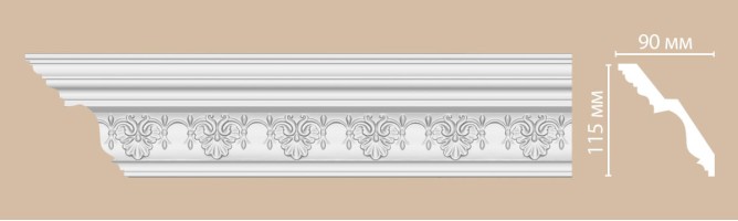 Плинтус потолочный с рисунком Decomaster DT9851 (115x90x2400 мм)