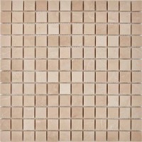 Мозаика Pixmosaic Каменная мозаика из мрамора Crema Nova на сетке 30.5x30.5 PIX227