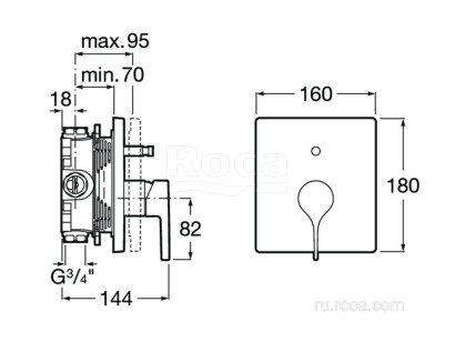 Смеситель для ванны (душа) Roca Insignia 5A0B3ACN0