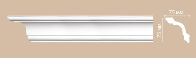 Плинтус потолочный гладкий Decomaster 96630 (75x75x2400 мм)