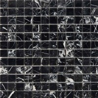 Мозаика Pixmosaic Каменная мозаика из мрамора Black Majesty на сетке 30.5x30.5 PIX251