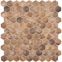 Стеклянная мозаика Vidrepur Hexagon Woods 4700d 31.7x30.7