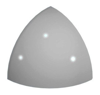 Pool Tile Radial External Corner Grey Smooth