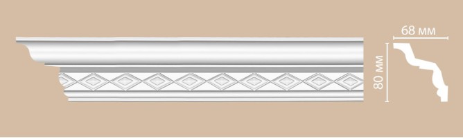 Плинтус потолочный с рисунком Decomaster 95825 (80x68x2400 мм)