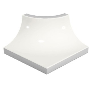 Pool Tile Radial External Corner White Smooth