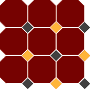Керамогранит TopCer Octagon Brick Red Black Ochre Yellow Dots 30x30 OCT20 DOT14/21-A