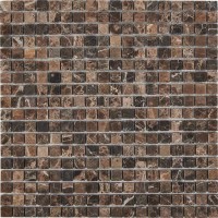 Мозаика Pixmosaic Каменная мозаика из мрамора Dark Emperador на сетке 30.5x30.5 PIX219