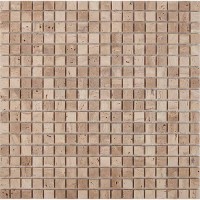 Мозаика Pixmosaic Каменная мозаика из травертина Travertine на сетке 30.5x30.5 PIX259