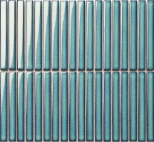 Мозаика Porcelain Mosaic Strip Бирюзовый Глянцевый 1.5x14.5 29.4x31.3 Y15FW28