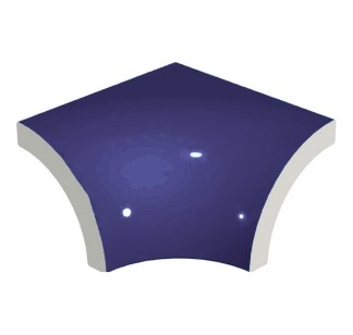 Pool Tile Radial External Corner Dark Blue Smooth