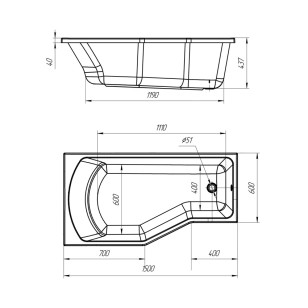 Ванна Poseidon Kamila 150x80 01кам1580п