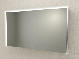 Зеркальный шкаф с LED подсветкой дверей и розеткой Cezares 120x70x20 84254