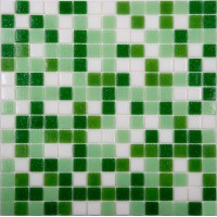 Мозаика NSmosaic Econom Series стекло зеленый бумага 2х2 32.7x32.7 MIX11