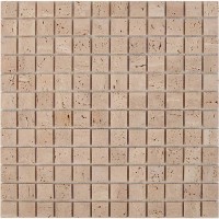 Мозаика Pixmosaic Каменная мозаика из травертина Travertine на сетке 30.5x30.5 PIX258