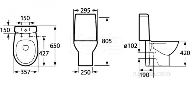 Чаша Roca Victoria Nord 29.5x65x42 342ND7000