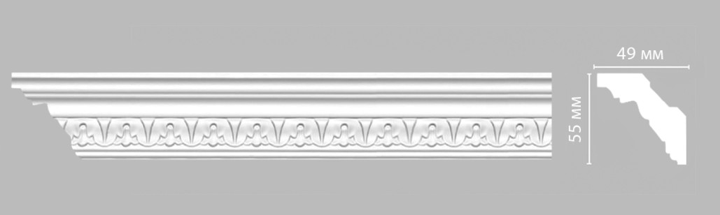 Плинтус потолочный с рисунком Decomaster-3 DT 9811A (55х49х2400 мм)