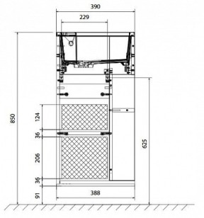 Тумба с раковиной 1MarKa Laura 39x22x75 У85925