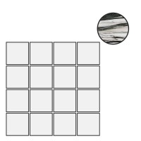 Мозаика Floor Gres B and W Marble Fall Mat 6mm Mosaico 7.5x7.5 30x30 767457