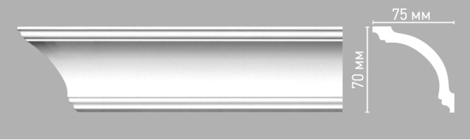 Плинтус потолочный гладкий Decomaster 96260/60 (70x75x2400 мм)