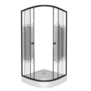 Душевой уголок Niagara Eco низкий поддон 13 см стекло мозаика 90x90x195 NG-007-14 BLACK