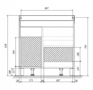 Тумба 1MarKa Cube 75x48x82 У79532