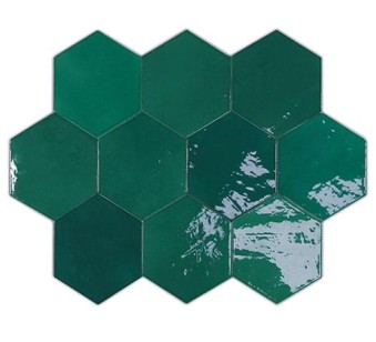 Плитка WOW Zellige Hexa Emerald 10.8х12.4 настенная 122086