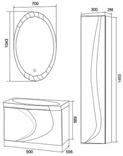 Зеркало Aima Design Mirage 70x7x104.3 У51940