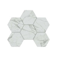 Мозаика Estima Montis White Hexagon неполированная 25x28.5 MN01