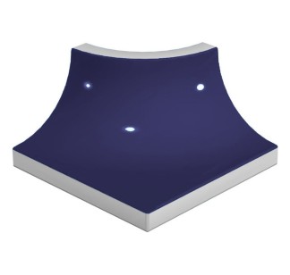 Pool Tile Radial Internal Corner Dark Blue Smooth