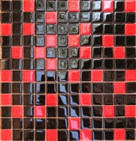 Мозаика Pixmosaic Glass Микс Красно-черный 2.3х2.3 30x30 МС 758