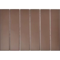 Мозаика Porcelain Mosaic Strip Mosaic Коричневая Матовая 19.5x28.8 Y45P827