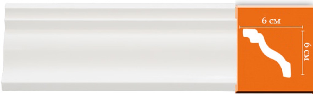 Плинтус потолочный гладкий Decomaster 96105 (60x60x2400 мм)
