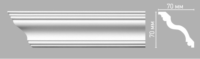 Плинтус потолочный гладкий Decomaster 96514/60 (70x70x2400 мм)