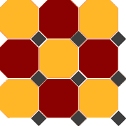 Керамогранит TopCer Octagon Brick Red Ochre Yellow Black Dots 30x30 OCT21/20 DOT14-B